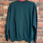 Vintage womens Christmas holiday party embroidered crewneck sweatshirt green L Size L Photo 3