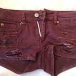 American Eagle Maroon Jean Shorts Photo 4