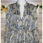 Elan  Black & Gold Paisley Print Tiered Maxi Dress Women's M Metallic Romantic Photo 1