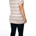 Love j Khaki Striped Distressed Cut Out Tee Plus Size 3X Photo 3