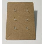 None Fabric Covered Button Earring Stud Set Green Brown‎ Photo 2