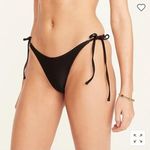 J.Crew New  Black Ribbed Cheeky String Side Tie Bikini Swim Suit Bottom Medium Photo 0