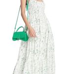 Asos Design Dress Women 6 White Green Floral Shirred Tiered Sundress Maxi Boho Photo 0