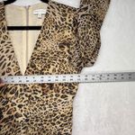 Rony Kobo Leopard Print Maxi Dress Long Sleeve V Neck Party Cocktail M Brown Size M Photo 3