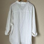 Risen  Los Angeles White Linen Blend Relaxed Fit Blouse Photo 10
