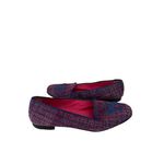 HADLEIGHS Boucle Multicolor Knit Smoking Loafers Flats Size 39 Red Photo 1