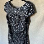 Calvin Klein  Navy Blue Sequin Maxi Gown Dress Gala Wedding Guest size 10 Photo 2