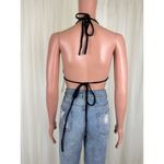 Hot & Delicious Women's  Black Corduroy Bikini Top Size Large Photo 3