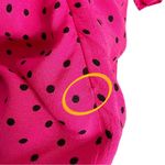 ZARA  Trafaluc Bright Pink Polka Dot Ruched Asymmetrical Dress Photo 15