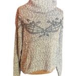 Vintage 80s oversized embroidered turtleneck sweater Size L Photo 0