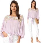 Free People up and away embroidered floral blouse size small Photo 0