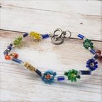 Vintage Bracelet / Bangle Child's Small Beaded Flower Bracelet Photo 1