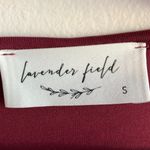 Lavender Field  Burgundy Tie Front Short Sleeve Blouse Photo 2