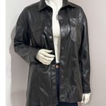BLANK NYC Women's Black Vegan Leather Shirt Jacket Shacket Size S Photo 0
