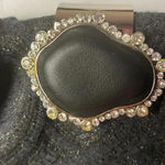 DONALD J PLINER SMALL PURSE BLACK STUDDED CLASP CLOSURE PINK LINING CLEAN Photo 2