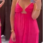 ZARA Hot Pink Chiffon Flowy Maxi Dress Blogger Favorite NWT Size Large Open Back Photo 10