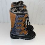 Abound  Womens Faux Fur Quilted Leather Lace Up‎ Tall Winter Boots Brown Sz 7 NWT Photo 1