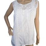 Tasha Polizzi White Lace and Crochet Overlay Tank Top Size L Photo 0