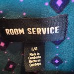 Room Service Womens Pajama Set L Green Pink Floral Loungewear Sleepwear Size L Photo 1