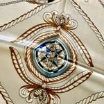 Vintage Square Sailing BOAT,WHEEL&Anchor 35/35 Oversized satin Silky SCARF Multiple Photo 9