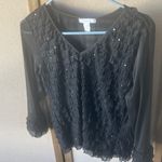 Dress Barn Black Sequin detailed Blouse large Photo 0