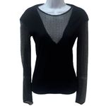 Maje  Lysea Mixed Media Long Sleeve Top Gothic Fairygoth Rocker Party Size 1 (S) Photo 1