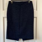 Ann Taylor  Tweed Black & Navy Blue Pencil Mini Skirt - Size 4 Photo 0