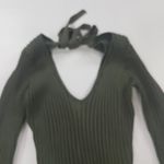 NBD  Bekah Deep V Midi Dress in Olive Green Medium Photo 6