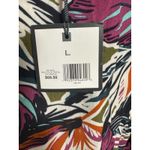 NWT Madison Tropical Print Wrap/Tie Shirt, Large Green Photo 5