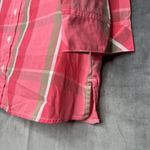 Rebecca Malone  Top XL Casual Button Up‎ 3/4 Sleeve Pink Plaid Blouse Collared Photo 2