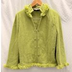 St. John 2000's Boucle Fringe Knit Zip Up Blazer US 8 Formal Outerwear Photo 0