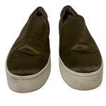 Vince . Warren Slip-On Platform Sneaker Olive Green Satin Size 9.5 Photo 2
