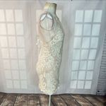 Hello Molly Cream Lace Halter Open Back Bodycon Mini Dress Size 12 Photo 3