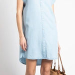 Thread and Supply Crescent Dress light wash Floret Print denim M Blue Size M Photo 0