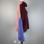 Free People Colorblock Park City Pullover Sweater Size M Waffle Knit Cowl Neck Photo 4