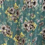 Free People  Ditsy Floral Racerback Tank Top Sz M Green Crinkle Lightweight Boho Photo 3