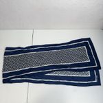 Vineyard Vines  Silk Feel Scarf Oppenheimer Funds Blue White Rectangle 56x10.5 Photo 7