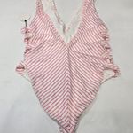 Tularosa Bettie One Piece in Pink & White Stripe Photo 10