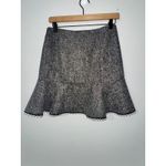 Storets  Womens Mini Skirt‎ Gray Tweed Ruffle Pearl Trim Party Cocktail Photo 3