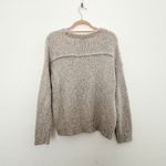 Jennifer Lopez ‎ Womens Sweater Size L Petite Beige Metallic Knit Soft Glam Cozy Photo 4