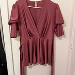 KaFe blouse size L the fabric is very soft and fresh with pink ruffles at the bo Size L Photo 0