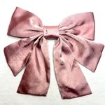 Women’s Dusty Pink Oversized Silky Soft Satin Elegant Hair Bow clip Coquette Y2K Photo 2