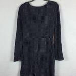 Topshop  Navy Blue Polka Dot Mini Dress Size 8 Long Sleeve Wrap Ring Nautical Photo 10