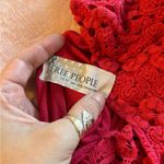 Free People  dark pink crochet short sleeve mini dress size XS Photo 4