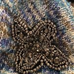 Miss Me  Marled Blue/Green/Brown Beaded Detail Cropped Sweaters Photo 3