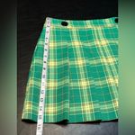 Topshop Green Pleated Skirt with Black Accent Buttons - Size 6 Photo 8