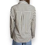 EXPRESS Portofino Slim Button-Down Blouse Black and Ivory Striped Women’s Size S Photo 2