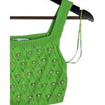 ZARA Rare Sleeveless Sweater Pearl Knit Stretch Cropped Tank Top S Green #3751 Photo 2