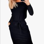 NWT Women's Casual Long Sleeve Party Bodycon Sheath Belted Dress with Po… Black Size M Photo 5