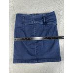 Free People Livin it Up Mini Skirt Women 6 Back Zip Short Dark Wash Denim Photo 4